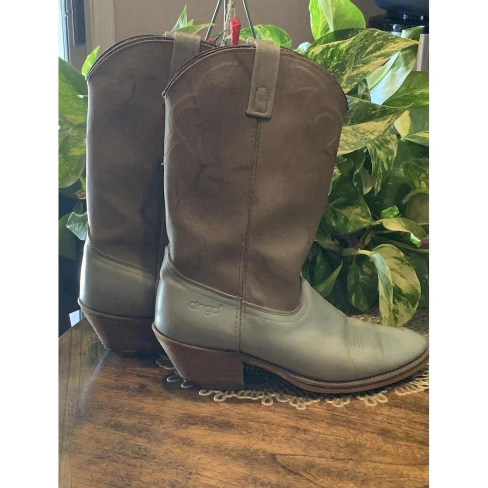 Dingo Western Brown Leather Pull On Embroidered